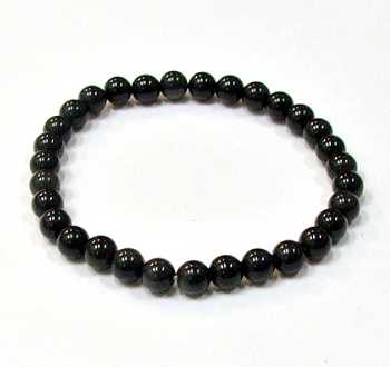 CRB109-B-6 STONE BRACELET IN SILVER SHEEN OBSIDIAN