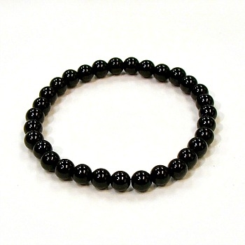 CRB127-6mm STONE BRACELET IN BLACK TOURMALINE