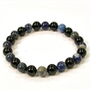 CRB127-CRB178-A-8mm TWO COLOR STONE  BRACELET IN TOURMALINE & LAPIS