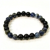 CRB127-CRB178-B-8mm TWO COLOR STONE BRACELET IN TOURMALINE & LAPIS