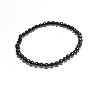 CRB127-S- 4mm STONE BRACELET IN  BLACK  TOURMALINE  IN 7" (S)