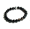 CRB137-8mm STONE BRACELET IN BLACK STRIP AGATE