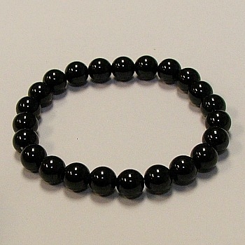 CRB138-8mm STONE BRACELET IN BLACK AGATE