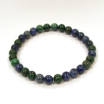 CRB140-6mm STONE BRACELETE IN PEACOCK LAPIS