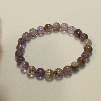 CRB143 6mm STONE BRACELET IN PURPLE RUTILE