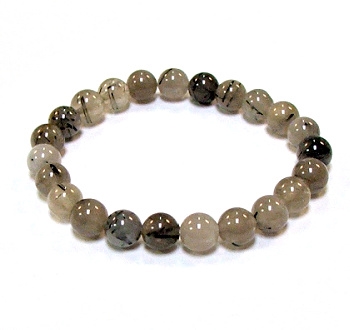 CRB149-3-8mm STONE  BRACELET IN TOURMALATED QUARTZ