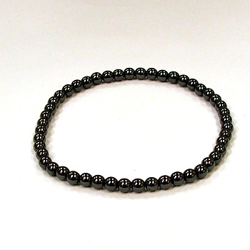 CRB152-4mm STONE BRACELET IN HEMATITE