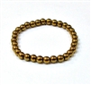 CRB153-6mm STONE BRACELET IN GOLD METALIC HEMETITE