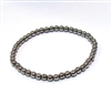 CRB154-4mm STONE BRACELET IN SILVER HEMATITE