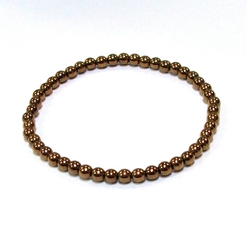 CRB155-4mm STONE BRACELET IN BRONZE HEMATITE