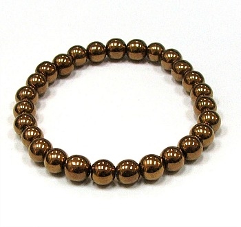 CRB155-8mm STONE BRACELET IN BRONZE HEMATITE