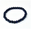 CRB158-6mm STONE BRACELET IN BLUE METALIC HEMATITE