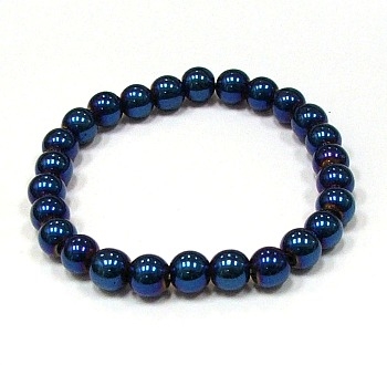 CRB158-8mm STONE BRACELET IN BLUE HEMATITE