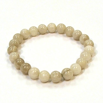 CRB163-8mm STONE BRACELET IN WHITE CRAZY AGATE