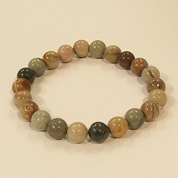 CRB165-8mm STONE BRACELET IN NEW OCEAN JASPER