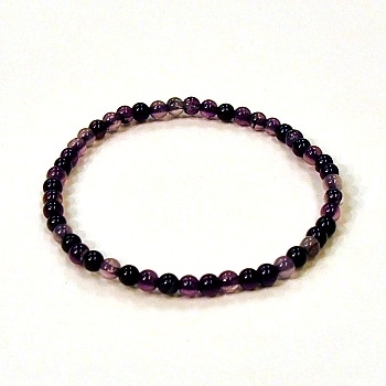 CRB180-4mm STONE BRACELET IN PURPLE STRIPED