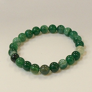 CRB183-8mm STONE BRACELET IN GREEN GRASS AGATE