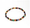 CRB186-S 4mm STONE BRACELET INCOLORFUL STRIPE AGATE IN 7" (S)