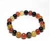 CRB186-S 8mm STONE BRACELET IN COLORFUL STRIPE AGATE IN 7" (S)