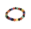 CRB186-XS 6mm STONE BRACCELET IN RAINBOW AGATE 6.1" {XS}