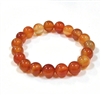 CRB189-10mm STONE BRACELET IN NATURAL CARNELIAN