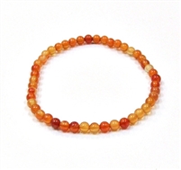 CRB189-4mm STONE BRACELET IN NATURAL RED AGATE  CARNELIAN