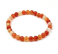 CRB189-6mm STONE BRACELET IN NATURAL CARNELIAN