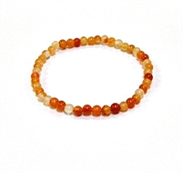 CRB189-S 4mm STONE BRACELET IN CARNELIAN  7" (S)