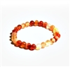CRB189-XS 6mm STONE BRACELET IN CARNELIAN 6.1" {XS}