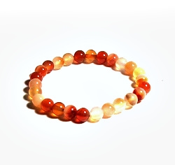 CRB189-XS 6mm STONE BRACELET IN CARNELIAN 6.1" {XS}