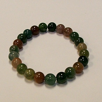 CRB195-8mm STONE BRACELET IN RAINBOW INDIA AGATE