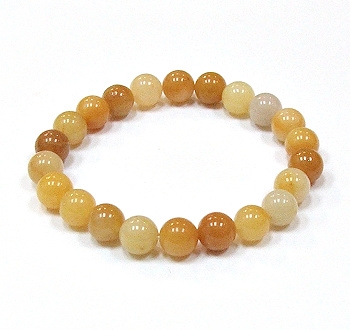 CRB202-8mm STONE BRACELET IN YELLOW JADE