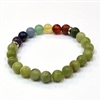 CRB-208-7 8mm 7 CHAKRA STONE BRACELET IN SO. CHINA JADE