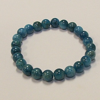 CRB214-8mm STONE BRACELET IN BLUE APATITE