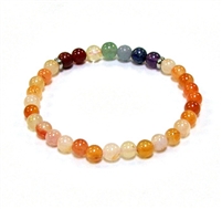 CRB233-7-6mm CHAKRA STONE BRACELET IN MADAGASCAR CARNELIAN