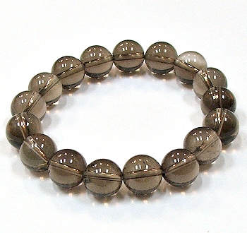 CRB237-12mm STONE BRACELET IN SMOKEY QUARTZ