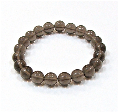 CRB237-8mm  STONE BRACELET IN SMOKEY QUARTZ