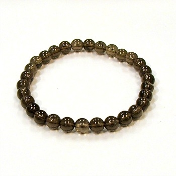 CRB237-6mm STONE BRACELET IN SMOKEY QUARTZ