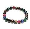 CRB275-8mm STONE BRACELET IN TIGER EYE MULTI COLORS