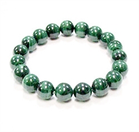 CRB508-10mm STONE BRACELET IN MALACHITE 3A