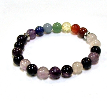 CRB-510-7 8mm CHAKRA STONE BRACELET IN FLUORITE