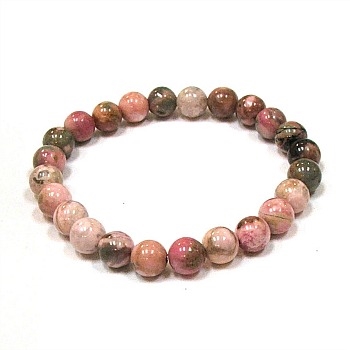 CRB517-08mm STONE BRACELET IN RHODONITE