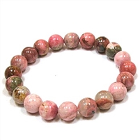 CRB517-10mm STONE BRACELET IN RHODONITE