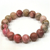 CRB517-12mm STONE BRACELET IN RHODONITE