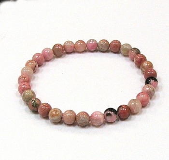 CRB517 6mm STONE BRACELET IN RHODONITE