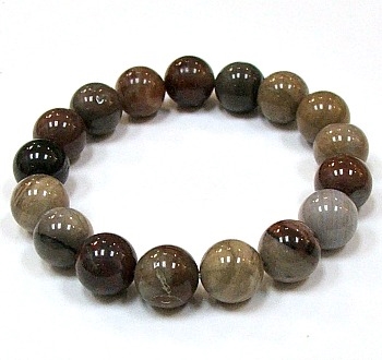 CRB520 12mm STONE BRACELET IN PETRIFIED JASPER