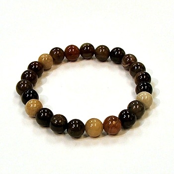 CRB520-8mm STONE BRACELET IN PETRIFIED JASPER