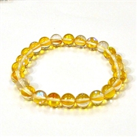 CRB524-04-8mm YELLOW MERMAID GLASS STRETCH BRACELET