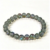 CRB524-05-8mm GRAY BLUE MERMAID GLASS STRETCH BRACELET