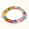 CRB524-09-8mm 7 COLORS MERMAID GLASS STRETCH BRACELET